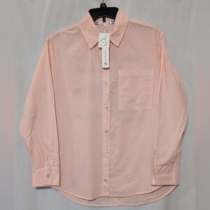 Sundry Women's Light Pink Paris Streets Lightweight Button Down Shirt Size XS